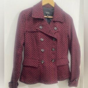 Chic Double-Breasted Maroon Pea Coat